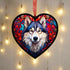 Alaskan Malamute Stained Glass Effect Heart Suncatcher